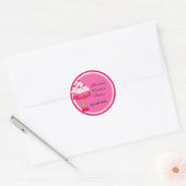 Zoet Roze Ronde Cupcake Bakkerij Stickers (Envelop)