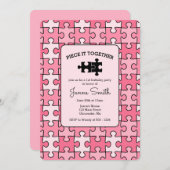 Zoet Roze Zwart Stuk Het Samen Puzzel Verjaardag Kaart (Voorkant / Achterkant)