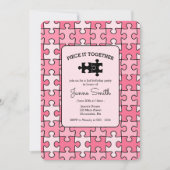 Zoet Roze Zwart Stuk Het Samen Puzzel Verjaardag Kaart (Voorkant)