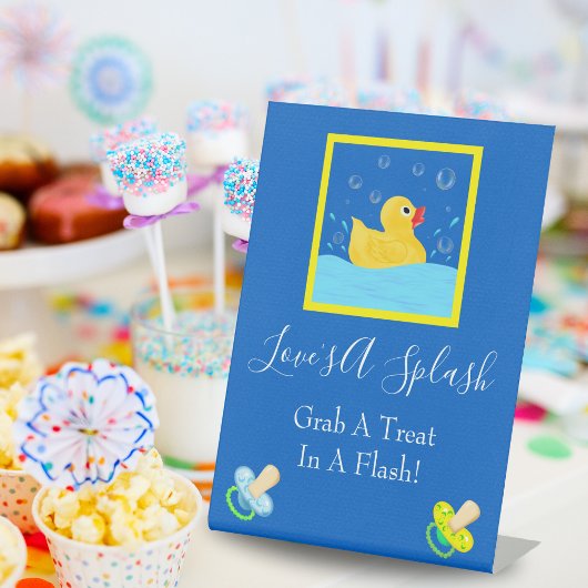 Zoet Rubber Ducky Treat Teken Baby shower Reclamebord Met Voetstuk