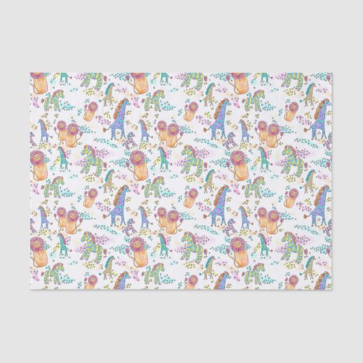 zoet safari schattig baby oerwoud dierlijk papier (Voorkant)