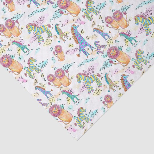 zoet safari schattig baby oerwoud dierlijk papier (Detail)