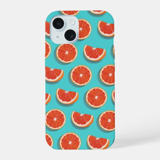 Zoet sappig Oranje patroon iPhone 15 Case (Achterkant)