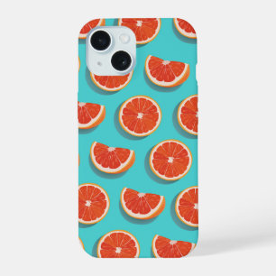 Zoet sappig sinaasappelpatroon iPhone 15 case