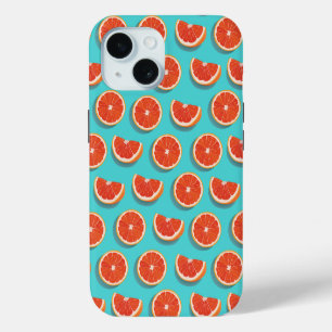Zoet sappig sinaasappelpatroon iPhone 15 case