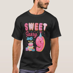 Zoet Sassy En 9 Verjaardag Donut Thema 9de Verjaar T-shirt