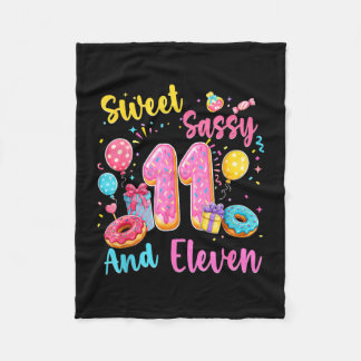 Zoet, sassy en elf 11e verjaardag zoete donut fleece deken