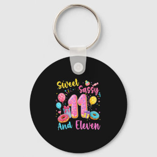 Zoet, sassy en elf 11e verjaardag zoete donut sleutelhanger