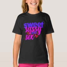 Zoet Sassy en Zes 6de Verjaardag Meisje Roze en Pu
