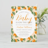 Zoet Sinaasappel Bloementakken Citrus Baby shower Kaart (Staand voorkant)