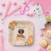 Zoet Sinaasappel  bloemig Baby shower Papieren Bordje (Feest)