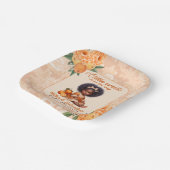 Zoet Sinaasappel  bloemig Baby shower Papieren Bordje (Gebogen)