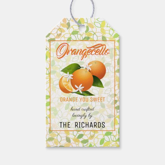 Zoet Sinaasappel orangecello Fruit | Dank u Cadeaulabel (Voorkant)