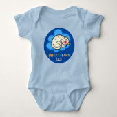 Zoet slapende kat met regenboog stippen kattenlief romper (Voorkant)