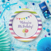 Zoet Snoep Birthday Party Lollipop Banner Papieren Bordje (Feest)