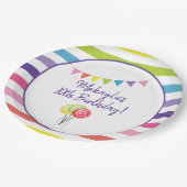 Zoet Snoep Birthday Party Lollipop Banner Papieren Bordje (Gekanteld)