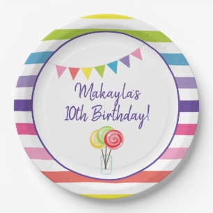 Zoet Snoep Birthday Party Lollipop Banner Papieren Bordje