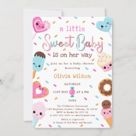 Zoet Snoep Land Strooit Donut Baby shower Kaart