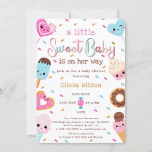 Zoet Snoep Land Strooit Donut Baby shower Kaart