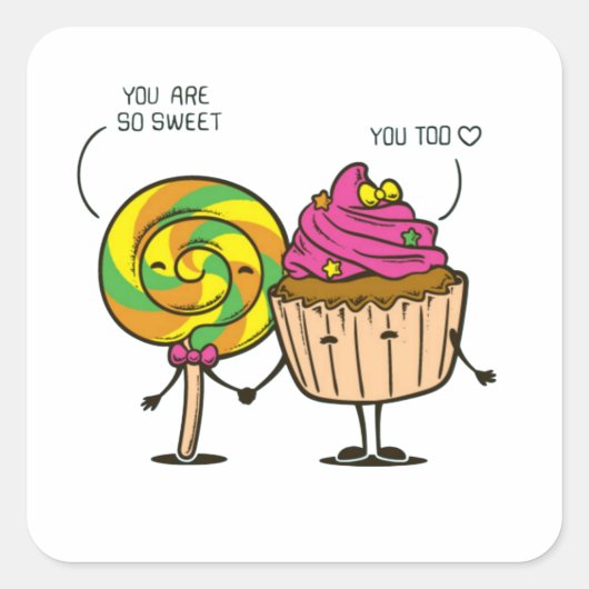 Zoet Snoep Vierkante Sticker (Voorkant)