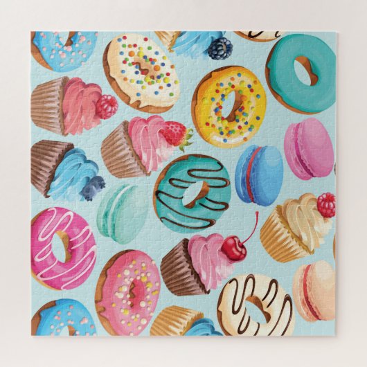 Zoet snoepgoed: Patroon van Verrukking. Legpuzzel (Horizontaal)