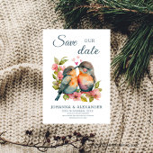 Zoet Stel Liefdesvogels Waterverf Bruiloft Save The Date