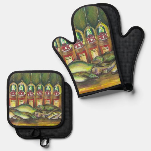 Zoet vlees ovenwant & pannenlap set (Voorkant / Achterkant)