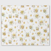 Zoet voor bijen' verjaardagscadeau cadeaupapier (Vlak)