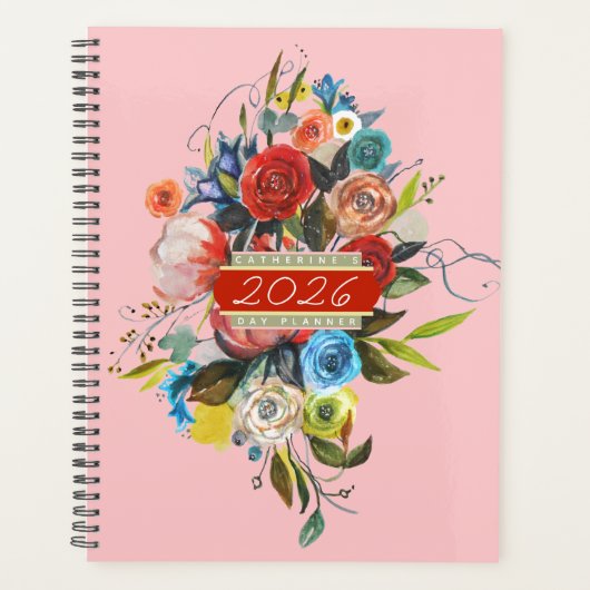 Zoet Watercolor Boeket Dagplanner 2026 Planner (Voorkant)