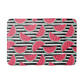 Zoet watermelon op Stripes Black & White Pattern Badmat (Voorkant)