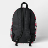 Zoet watermelon op Stripes Black & White Pattern Bedrukte Rugzak (Achterkant)