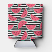 Zoet watermelon op Stripes Black & White Pattern Blikjeskoeler (Voorkant)