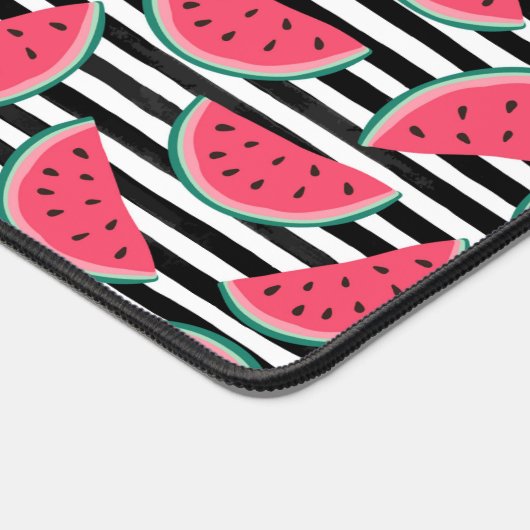 Zoet watermelon op Stripes Black & White Pattern Bureaumat (Hoek)