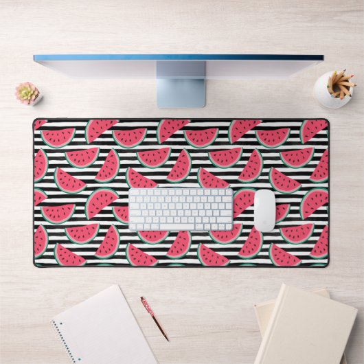 Zoet watermelon op Stripes Black & White Pattern Bureaumat (Kantoor 1)