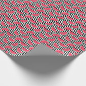 Zoet watermelon op Stripes Black & White Pattern Cadeaupapier (Hoek)