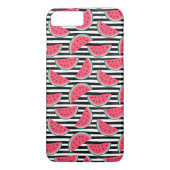 Zoet watermelon op Stripes Black & White Pattern Case-Mate iPhone Case (Achterkant)