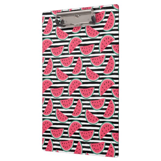 Zoet watermelon op Stripes Black & White Pattern Klembord (Links)