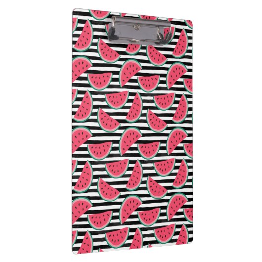 Zoet watermelon op Stripes Black & White Pattern Klembord (Rechts)