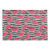 Zoet watermelon op Stripes Black & White Pattern Kussensloop (Achterkant-Rechts)