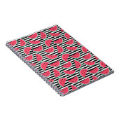 Zoet watermelon op Stripes Black & White Pattern Notitieboek (Rechterzijde)