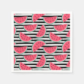 Zoet watermelon op Stripes Black & White Pattern Servet (Voorkant)