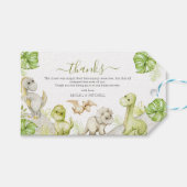 Zoet Waterverf Dinosaurus Baby Shower Cadeaulabel (Voorkant (Horizontaal))