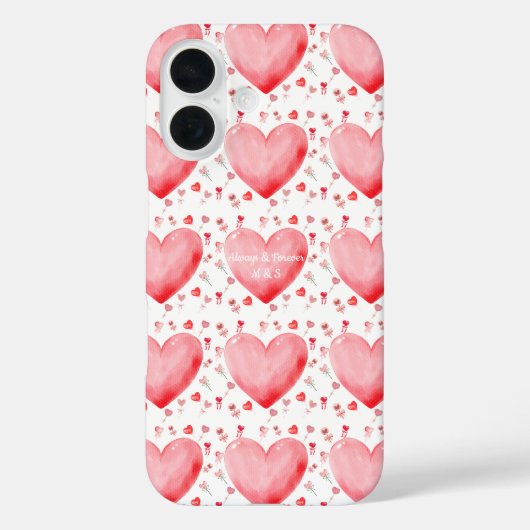 Zoet Waterverf Hart Valentijns Phonehoesje Case-Mate iPhone Case (Achterkant)