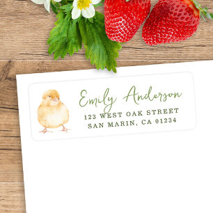 Zoet Waterverf Kuiken Baby Shower Retouradres Etiket