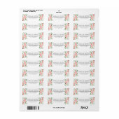 Zoet waterverf roze perzik retouradreslabel etiket (Full Sheet)