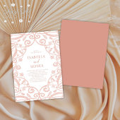 Zoet Zacht Roos Goud Bloemen Kant Bruiloft Kaart