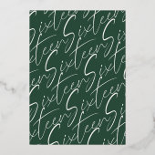 Zoet Zestien Emerald Groen en Goud 16e Verjaardag Folie Uitnodiging (Achterkant)