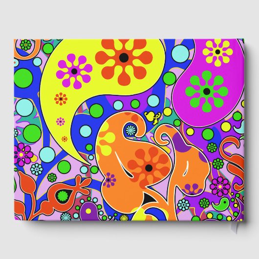 Zoet Zestien Kleurrijke Retro Bloemen Gastenboek (Achterkant)