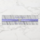 Zoet Zestien Lavendel Lint Zilveren Zijde Waterfles Etiket (Enkel label)