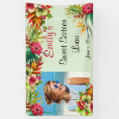 Zoet Zestien Luau, Rode Hibiscus, Aangepast Spandoek (Verticaal)